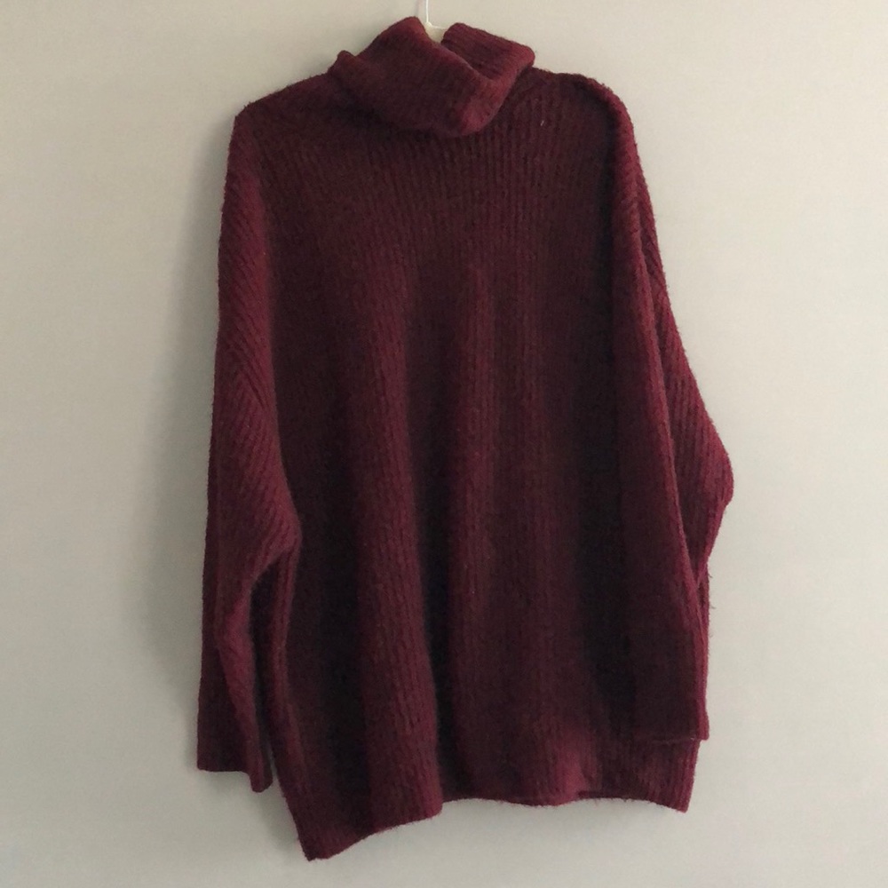 zara ribbed oversized turtleneck sweater